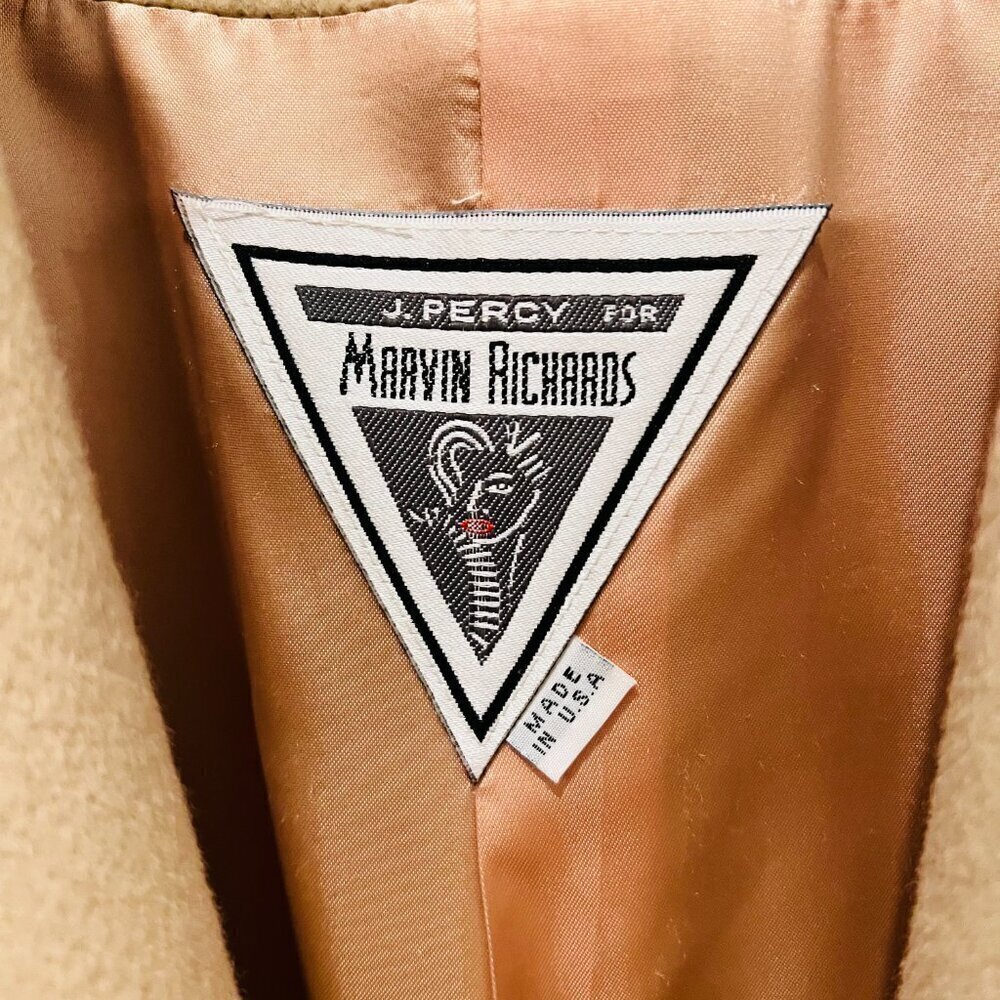 Vintage Cashmere Long Marvin Richards Over Coat Jacket Size Large - Picture 12 of 16